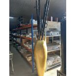 Large Gold Vase with Bamboo Poles