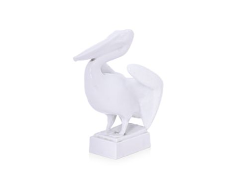 A GOEBEL GERMAN PORCELAIN MODEL OF A PELICAN
Standing on rectangular base, wings partially extended,  dated 1984, titled 'Pel