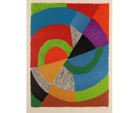 Sonia Delaunay,  French 1885-1979,Eclipse, 1971;lithograph in ten colours on wove, signed in pencil and numbered 11/75, sheet