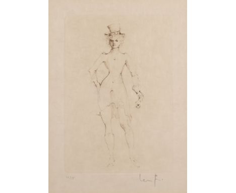 Leonor Fini,  Argentine-Italian 1907-1996,Top Hat - Monsieur Venus;etching on wove,  signed in pencil and numbered '36/55',  