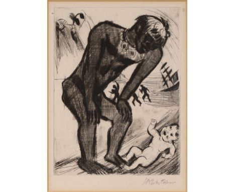 Hermann Max Pechstein,  German 1885-1955,  Yali 1. (Yalis Das Findelkind), 1923;drypoint etching on wove,  signed in pencil, 