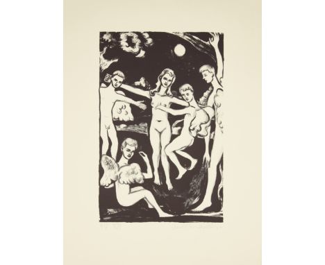 Adrian Wiszniewski RSA HRSW,&nbsp;Scottish b.1958-&nbsp;A Midsummer Night's Dream, 1994;&nbsp;monochrome lithograph on BFK Ri