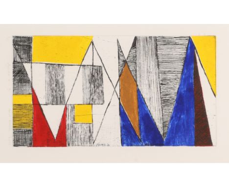Atta Kwami,&nbsp;Ghanaian 1956-2021,&nbsp;Agenda X 3, 2017;&nbsp;etching and collograph in colours on BFK Rives 250gsm wove,&