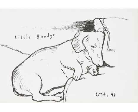 David Hockney OM CH RA,  British b.1937- Little Boodge, 1993; offset lithographic poster on glossy wove,  produced by Salts M