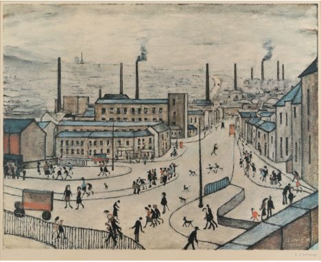Laurence Stephen Lowry RBA RA, British 1887-1976,Huddersfield;lithograph in colours on wove,  after the painting of 1965,  si