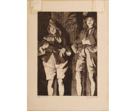 Dame Laura Knight DBE RA RWS,&nbsp;British 1877-1970,&nbsp;Footlights, 1922;&nbsp;etching and aquatint on laid paper,&nbsp;si