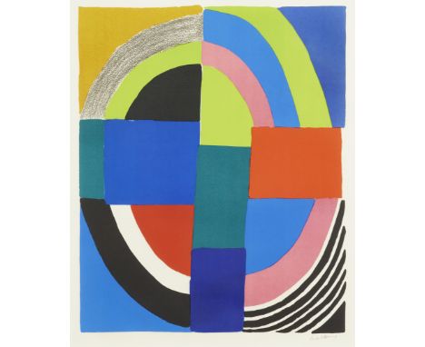 Sonia Delaunay,  French 1885-1979,Untitled Composition;original lithograph in colours on wove, one of an edition of 75, signe