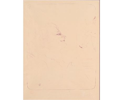Henri de Toulouse-Lautrec, French 1864-1901, Yvette Guilbert a Menilmontant, de Bruant, 1898; lithograph printed in sanguine 