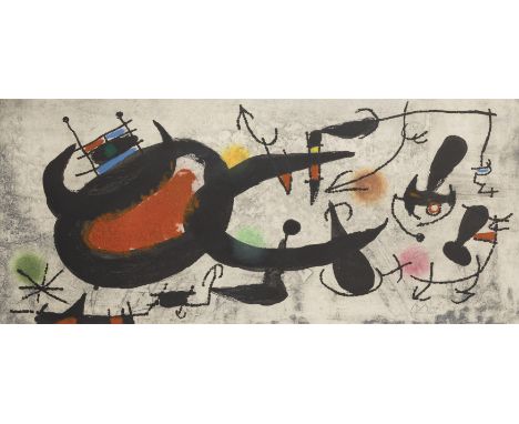 Joan Miró, Spanish 1893-1983, L'Oiseau Solaire, L'Oiseau Lunaire, Étincelles, 1967;   etching and aquatint with carborundum, 