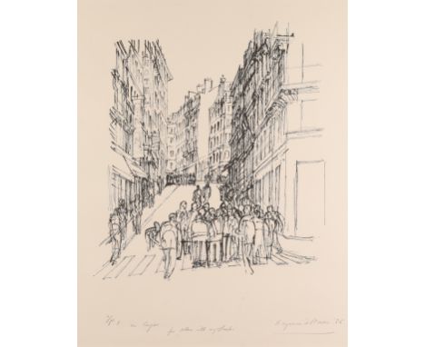 Raymond Mason OBE,  British 1922-2010,Rue Cujas, Paris, 1986;monochrome lithograph on wove,  signed, dated and inscribed 'A/P