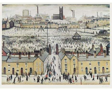 Laurence Stephen Lowry RBA RA,  British 1887-1976,Britain at Play;offset lithograph in colours on wove,  signed in pencil and