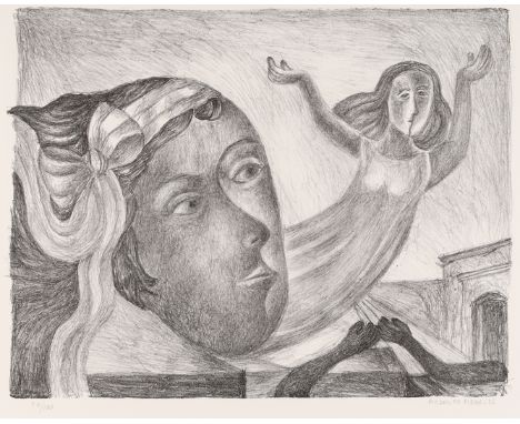 Rodolfo Morales,  Mexican 1925-2001,La Patria, 1994;lithograph on wove,  signed and numbered 54/100, sheet: 53.5 x 60.5 cm, (