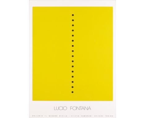 After Lucio Fontana,&nbsp;Italian 1899-1968,&nbsp;Lucio Fontana, Galleria il Quadro Biella exhibition poster;&nbsp;screenprin
