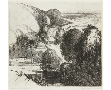 Graham Sutherland OM,  British 1903-1980,   The Black Rabbit, Stabling near Arundel;   etching on wove,  signed, dated, title