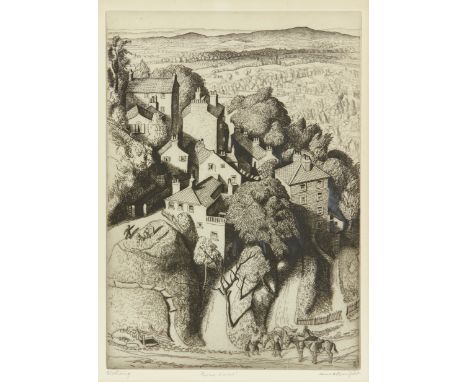 Dame Laura Knight DBE RA RWS, British 1877-1970, Love Lane;&nbsp;etching on wove,&nbsp;signed, titled, and inscribed in penci
