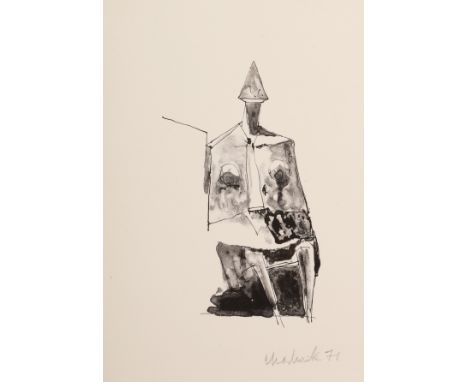 Lynn Chadwick CBE RA,  British 1914-2003,Seated Figure, 1971;monochrome lithograph on wove, signed and dated in pencil,  publ