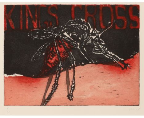 Peter Doig,  British b.1959-King's Cross Mosquito;drypoint etching in colours on wove, signed in pencil and numbered 5/90,  s