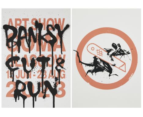 Banksy,&nbsp;British b.1974-&nbsp;Cut &amp; Run exhibition posters, 2023;&nbsp;two offset lithographic posters,&nbsp;created 