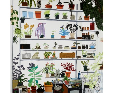 Jonas Wood,  American b.1977-    Large Shelf Still Life, 2017; offset lithographic poster,  published by Voorlinden, Wassenaa