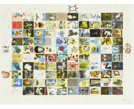 Various Artists,  20th Century,Visual Aid for Band Aid, 1985;   screenprint in colours on Velum Arches,  signed in pencil by 