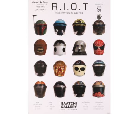 Stik, British b.1979-R.I.O.T, Reclamation in our time, 2023;offset lithograph in colours,  signed by Stik and Wayne Anthony i