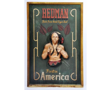 Redman - A contemporary advertising point of sale shop / tobacconists display sign for Redman Cigars. The sign with painted g