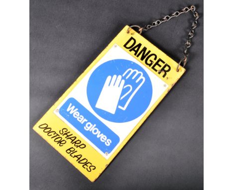 A retro vintage mid 20th Century Doctors medical surgical surgery enamel sign. The sign of rectangular form with yellow groun