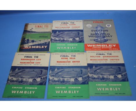 A SELECTION OF FA CUP FINAL PROGRAMMES to include 1949 Leicester City v Wolverhampton Wanderers, 1956 Birmingham City v Manch