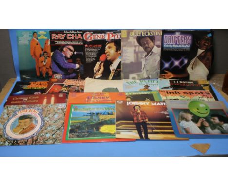 TWENTY TWO LP RECORDS - artists include The Isley Brothers, Ray Charles, The Drifters, Little Richard, Herman's Hermits, Gene