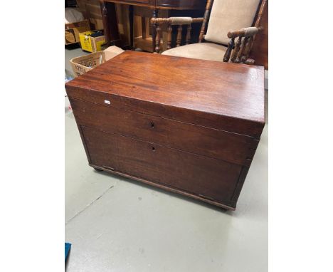 A Victorian mahogany bedroom linen trunk. 
