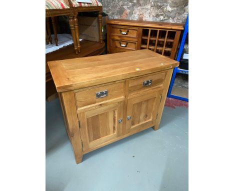 A Contemporary solid light oak small sideboard 