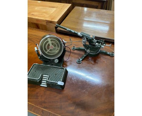 Collectable Military Astra toy signal lamp and large firing gun. 
