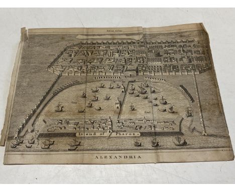 A antique lithograph map of Alexandria Island of Pharos 