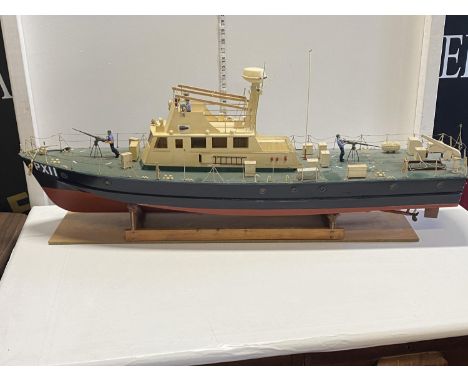 A large remote control scale model of a patrol boat Sangsetia approx 110 cm long. Shipping unavailable 