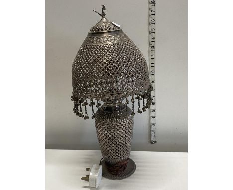 A vintage Middle Eastern style table lamp, shipping unavailable 