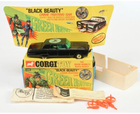 Corgi Toys 268 "The Green Hornet" - Black body, green tinted windows, spun hubs - Excellent overall (front grille does not cl