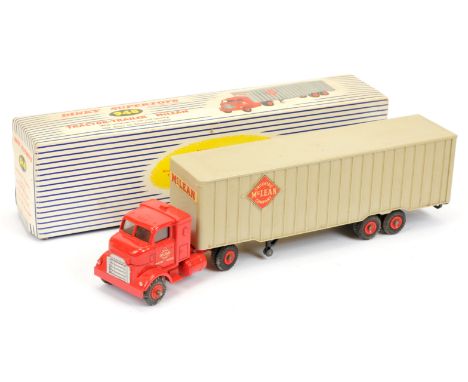 Dinky Toys&nbsp; 948 Tractor-Trailer "McLean" - Red cab and Plastic hubs with trailer - See-Photo - Good to Good Plus still d