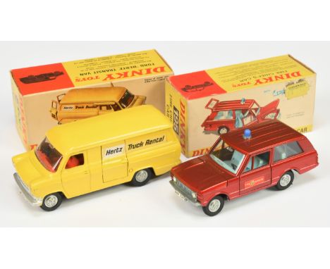 Dinky Toys a pair - (1) 195 Range Rover "Fire Service" - Metallic red body, pale blue interior, cast hubs, Mid-blue solid roo