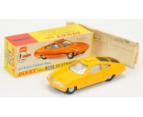 Dinky Toys 352 "UFO" Ed Strakers Car - Yellow body, black engine covers, silver trim, pale grey interior and cast hubs - Exce
