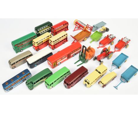 Dinky Toys Group Of&nbsp; 25 Unboxed To Include - Double Decker Bus , Coventry Climax Fork Lift truck, Massey Ferguson Tracto