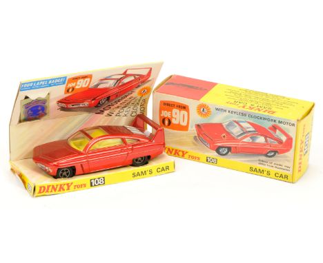 Dinky Toys 108 "Joe 90" Sam's Car - Metallic red body, silver engine cover and trim, yellow interior, cast hubs&nbsp; - Excel