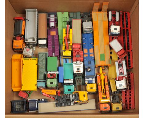 A Large Group Of Unboxed Truck and Trailers To Include Siku Mercedes Recovery Truck - yellow and red, Corgi Classics Heavy ha