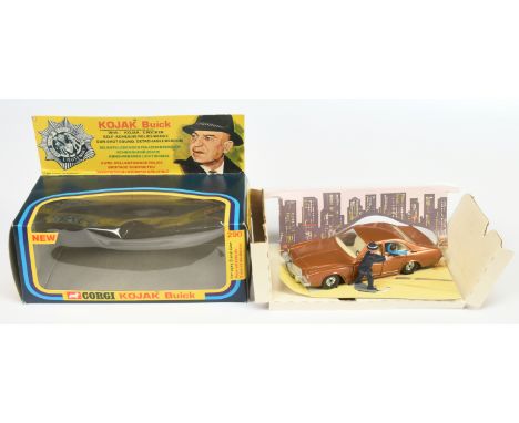 Corgi Toys 290 "Kojak" Buick "Police" Car - Metallic brown, ream interior, chrome bumpers with correct figures and red roof l