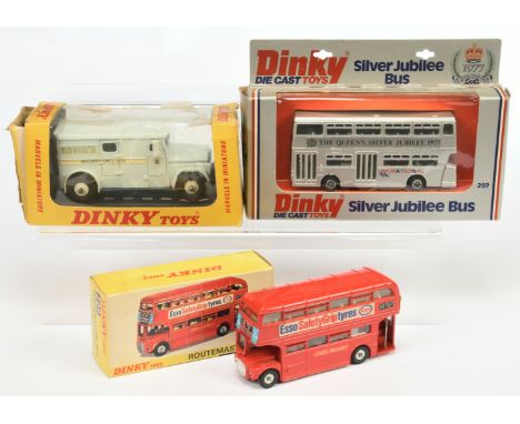 Dinky Toys group Of 3- (1) 275 "Brinks" Armoured Truck - Grey including plastic hubs, blue chassis, (2) 289 "London Transport