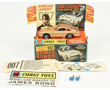 Corgi Toys 261 "James Bond" Aston Martin DB5 From "Goldfinger" - Gold body, red interior with "James bond &amp; Bandit" figur