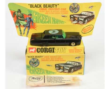 Corgi Toys 268 "The Green Hornet" Black beauty - Black body, green tinted windows, spun hubs - Good Plus bright example inclu