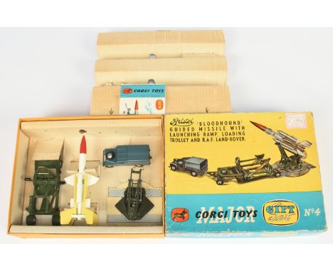 Corgi Toys Military&nbsp; GS4 Gift Set To Include - (1) Land Rover "RAF" - Blueish-grey including tinplate tilt, flat spun hu