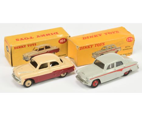 Dinky Toys A Pair - (1) 164 Vauxhall Cresta Saloon - Two-Tone Maroon and light beige including rigid hubs, silver trim and bo