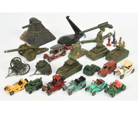 A Unboxed Group to Include Military Brtiains Filed guns plus others , Matchbox MOY, Charbens Delivery Van plus others - See-P