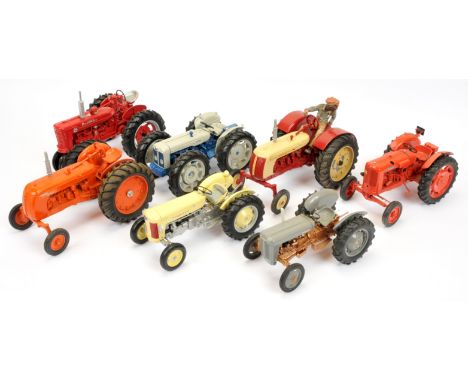 A Group of Mainly (1/16th) Tractors To Include Universal Hobbies - Fordson County Super- Grey and Blue, ERTL Co-op - Orange P